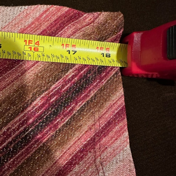 JM Collection Metallic Red Pink Browns Gold Zig Zag Lines. Gold Jewel . Sz M. - Picture 12 of 14